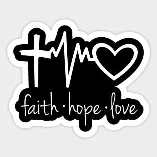 Faith Hope Love - Holy Christian Cross T-Shirt Sticker